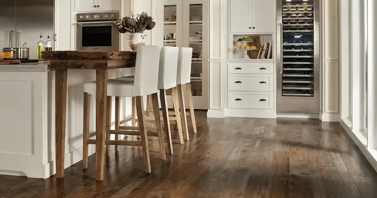 Professionally installed and refinished hardwood flooring in a residential home, showcasing smooth finish and natural wood tones in Green Bay, WI