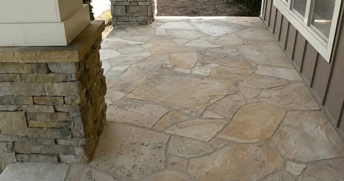 House entrance with professionally installed stone flooring in Green Bay WI